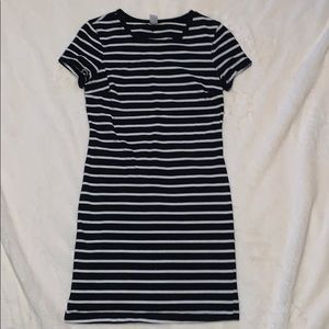 Black & White Stripped Midi - TShirt Dress